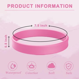 ZIQON Wholesale Rubber Bracelets Solid Color Silicone Wristbands Blank Stretch Silicone Wristbands Colorful Rubber Bracelets for Women Men Gifts (Quantity: 12 PCS, Pink)