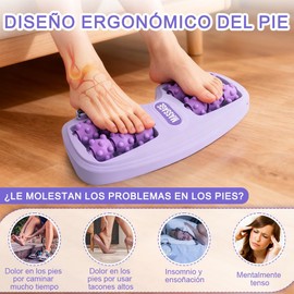 Rodillo Masajeador de Pies, Masajeador de Pies Portátil de Doble Rodillo, Masajeador para Acupresión y Reflexología, Alivio de Fascitis Plantar, Dolor de Talón y Arco, para Ejercicio Relajación Recuperación Corredores Adultos Mayores