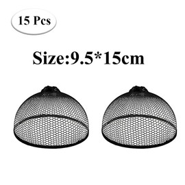 15 Pcs Black Mesh Wig Cap Open Top Nylon Net Wig Cap Dome Mesh Wig Caps Hair Accessories Fishnet Wig Cap for Most Ladies and Men
