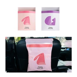 30PCS Easy Stick-On Disposable Car Trash Bags, Waterproof Leak Proof Car Garbage Bags with Strong Sticky, Portable Vomit Bags Suitable for Car, Bedroom, Office, Kitchen (Pink & Purple)