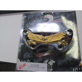 EMGO HANDLEBAR TOP CLAMP COVER - GOLD EAGLE  SPIRIT / HARLEY HD 3 1/2" FOR 1"