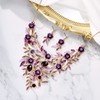 BriLove Wedding Bridal Jewelry Set for Women Crystal Flower Enamel