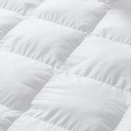 Luxurious King/California King (Cal King) Hard-to-FIND 90 Oz Fill Weight Goose Down Alternative Comforter, 600 Thread Count 100% Egyptian Cotton Cover, 750 Fill Power, Solid White Color