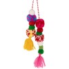 Northlight 20" White Christmas Stocking with Multicolor Pom-Poms and Tassels