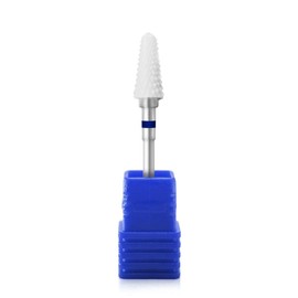 Rolabling Ceramic Nail Drill Bit White Flame Nail Drill Bit for Electric Drill Manicure Machine Nail Salon Tool (Medium Blue)