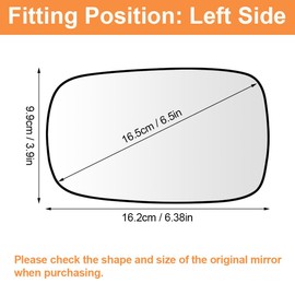 SENZEAL Spiegelglas Fahrerseite Beheizbar mit Trägerplatte für Renault Clio MK3 2005-2009 Megane MK2 2002-2008 Scenic MK2 Grand Scenic 2003-2009 7701054752 Außenspiegel Glas Ersatz Links