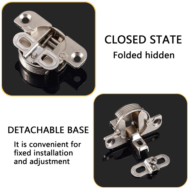 2Pcs Adjustable Page Turning Axis Reliable Cabinet Hinges Alloy Heavy-Duty