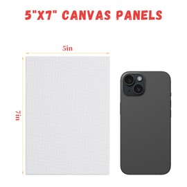 Simetufy 24 Pack Canvas Boards for Painting 5x7 Inch Small Canvases for Painting Canvas Panels, Gesso Primed Acid-Free 100% Cotton Blank Canvas for Acrylics Oil Painting Art Supplies