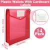 7-Pack A4 Plastic Wallets, Waterproof Popper Document Folders with Snap