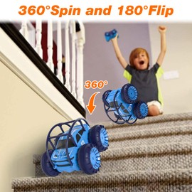 MaxTronic MaxTronic Direktladung Ferngesteuertes Auto mit LED Licht, Amphibien Wasserdichter RC Stunt Auto 360° Flips, 4WD 15KM/H Offroad 2.4G MonsterTruck Spielzeug Mädche Jungen für Kinder ab 3 Jahren