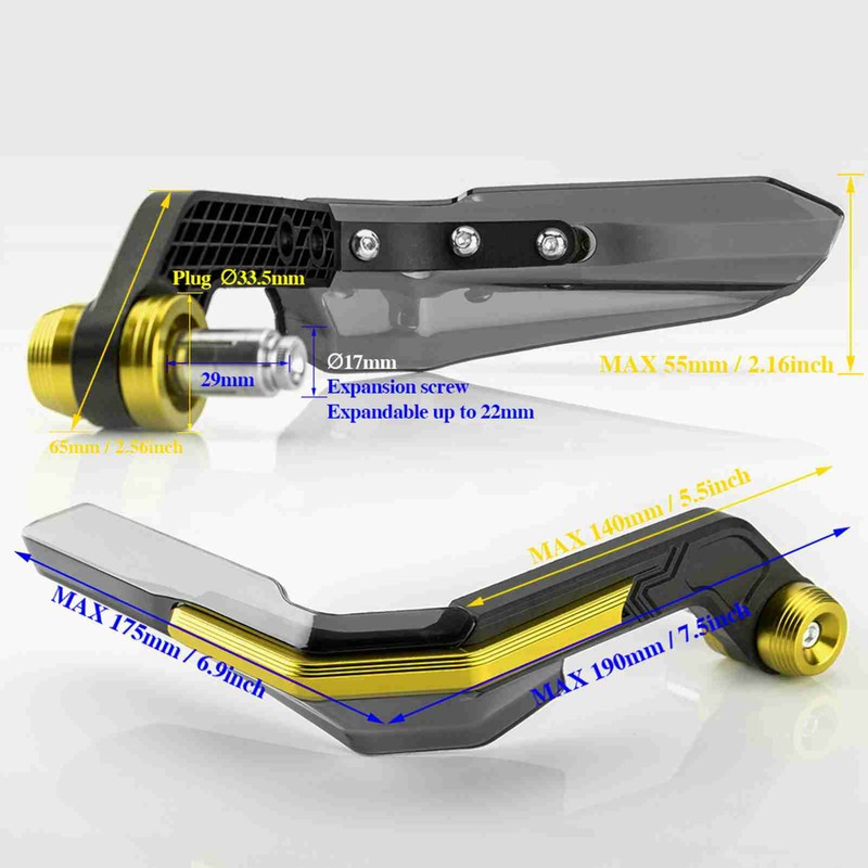 Motorcycle Handguards, Anodized Motorbike Handguards Wind Protector Universal for 7/8''