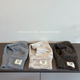 Kids' Hallyu Style Fall/Winter Boa Knit Balaclava lf2388 Free Size/48-51cm Gray 3ea