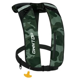 Owntop Life Jacket Manual Inflation Shoulder with Pocket Vest Type PFD Life Jacket with Cylinder for Fishing Men Women Compact Lightweight Durable Waterproof Sailing Kayaking Swimming Boating