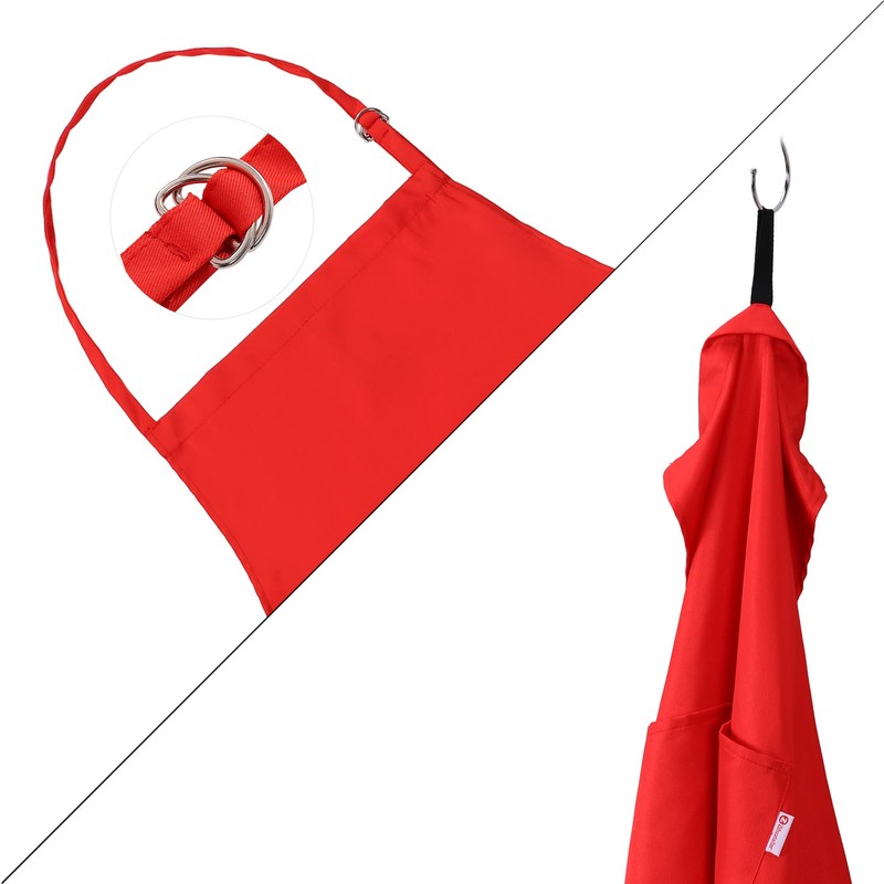 Zihuatailer Red Cooking Aprons for Women | Red Kitchen Aprons
