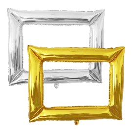 SKHAOVS 2 Pcs Inflatable Selfie Frame, Giant Photo Booth Photo Box Props Gold Inflatable Photo Frame Party Accessories for Wedding Birthday Christmas Party Decorations Supplies (2 Pcs)