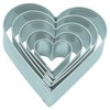 Unbekannt Cookie Cutters, Set of 5 Hearts, 2-5.4 cm, Stainless