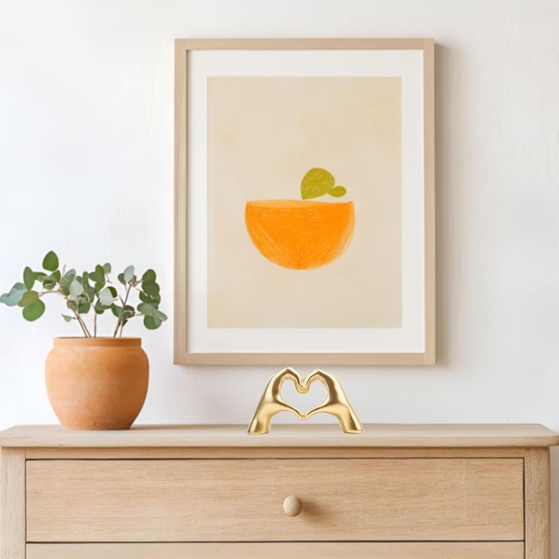 Small Heart Hands Sculpture Decor for Living Room Bedroom Bookshelf