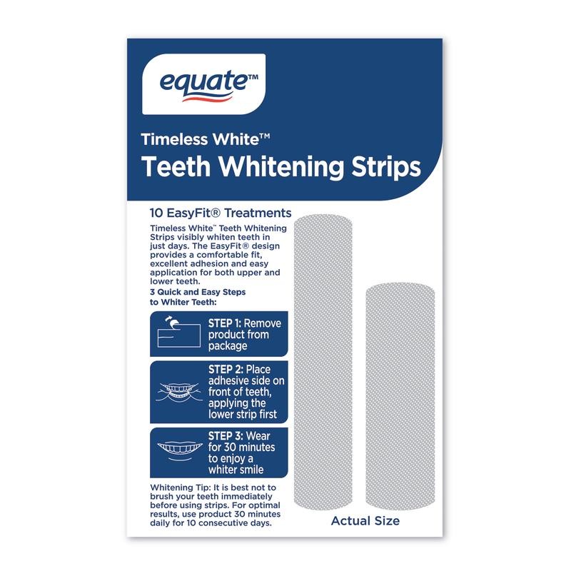 Equate Timeless Whitening Strips 20 Count Teeth Stain Removal Enamel