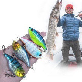 LEIDSANY Kit de Señuelos de Pesca, Contiene 4 increíbles señuelos con sonajeros internos. Simula el Cebo para Mejorar el Atractivo, Especiales para Pesca en Mar, Troleo, Ríos, Playa y más