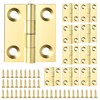 10 Sets Small Hinges with Screws Mini Solid Brass Hinges