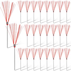 Silkfly 25 Pcs Ground Markers 6 Inch Bright Red Marking Whiskers with Lightweight Non Rust Stakes Survey Property Line Markers for Ground Public Facilities House Garden Hunting