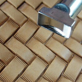 Barry King Stainless Steel Barry King - #2 Brick w/ Lines Basket Stamp (Leather Tool)