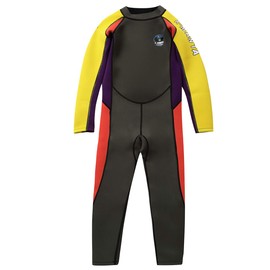 Gogokids Kids Wetsuit - Boys Girls Rash Guard One Piece Thermal Swimsuits 2.5mm Neoprene Diving Snorkelling Suit UV 50+ Sun Protection, Dark Green S