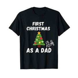 First Christmas as a father gift for new parents at Christmas T-shirt