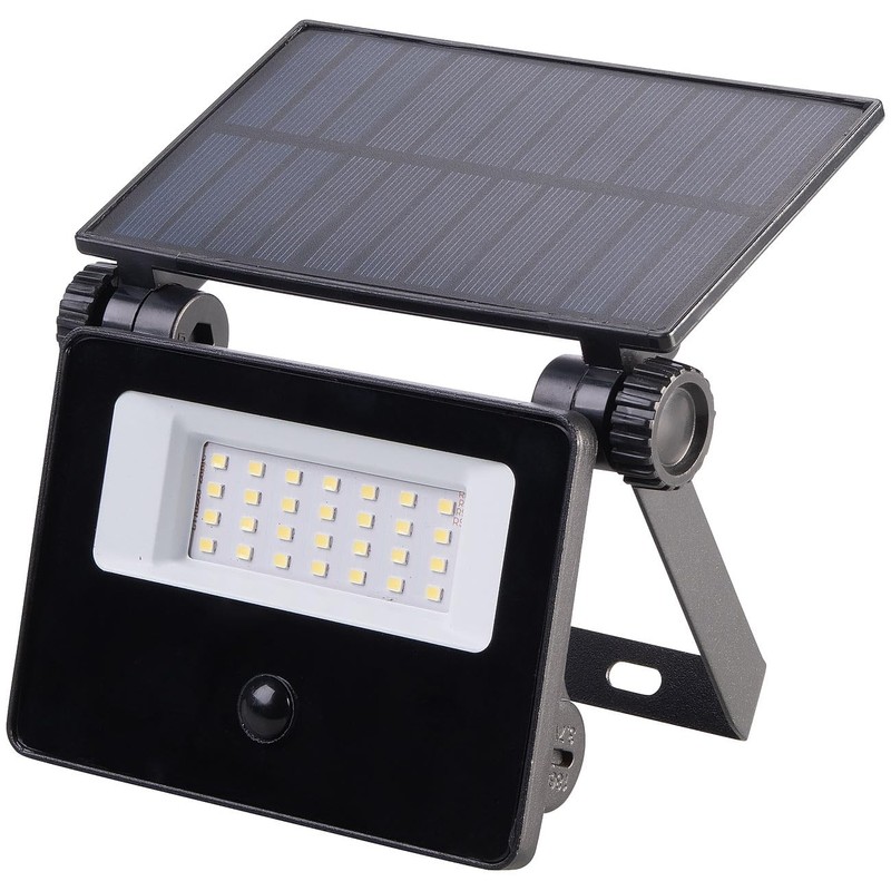 Luminea Solar Spotlight LED: Solar LED Wall Floodlight with PIR
