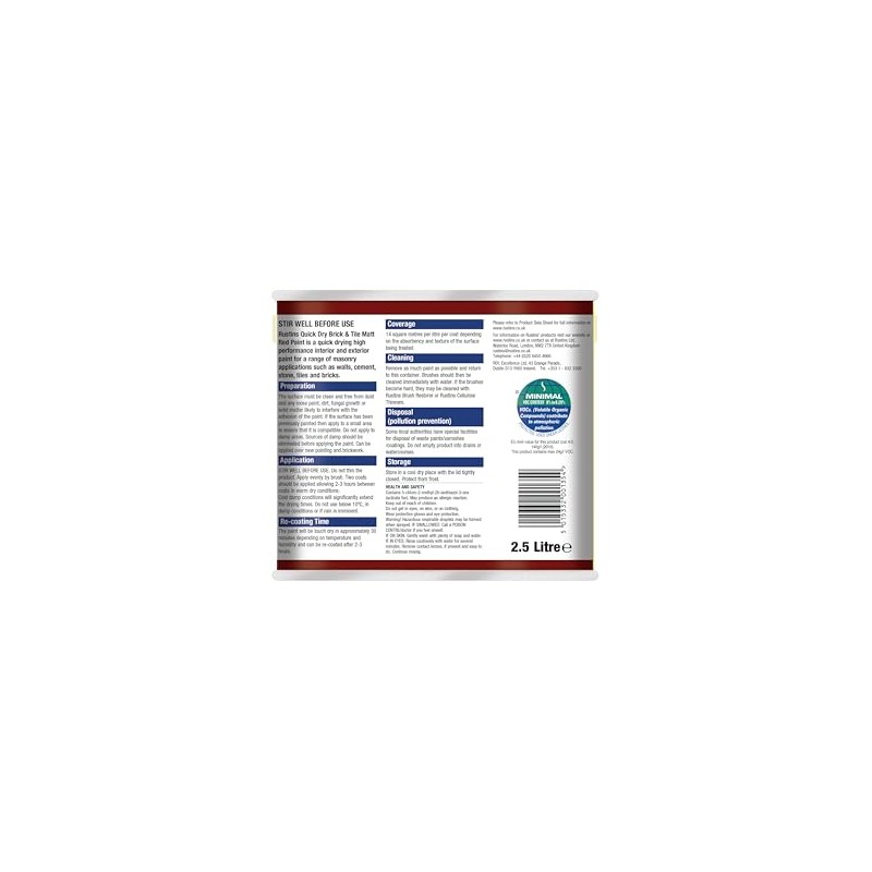 Rustins BRITW2500 Quick Dry Brick & Tile 2.5L