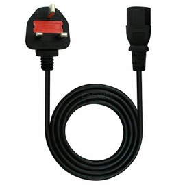 Multibao 1.5M/1.8M 3 Pin UK Plug Kettle Lead 13A Power Cable to C13 Cable Cord For TV, PC, Monitor, Plug, Printers Power Cord (1.5M)