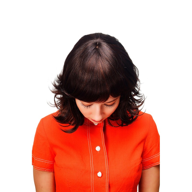 Wig Me Up Lady Wig schulterlang Dark Brown Maroon Strand