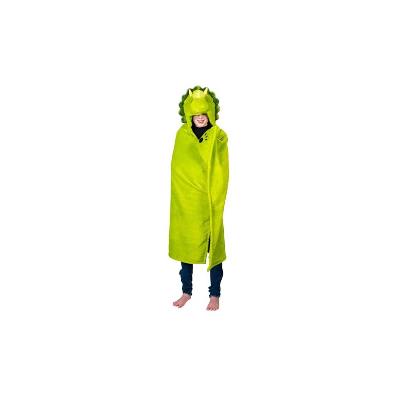 Animal Hooded Blanket Kids 130 x 100 cm - Dino