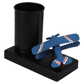 HOODANCOS Airplane Model Pen Holder Multi-function Desk Organizer Stylish Pencil Holder for Adults Simple Style Tabletop Storage Easy to Clean for Office Home Use