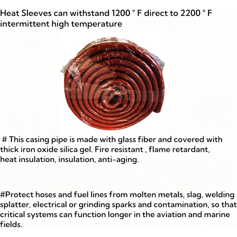 3/4"(20mm) ID Heat Shielded Fire Thermo Armor Fire Sleeve Silicone