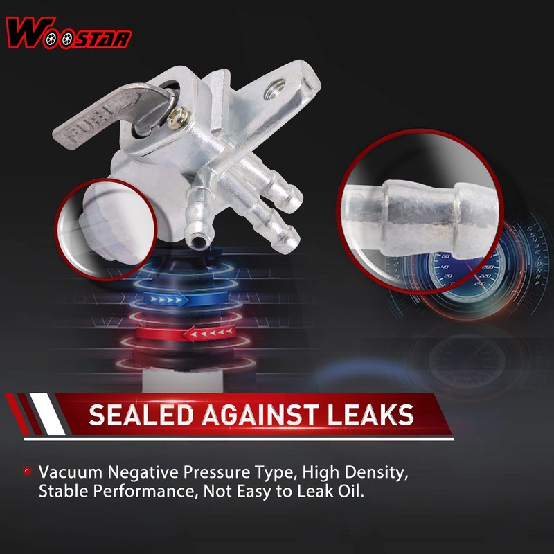 WOOSTAR 6mm Inline Fuel Valve Petcock Gas Tank Cut-Off Selector