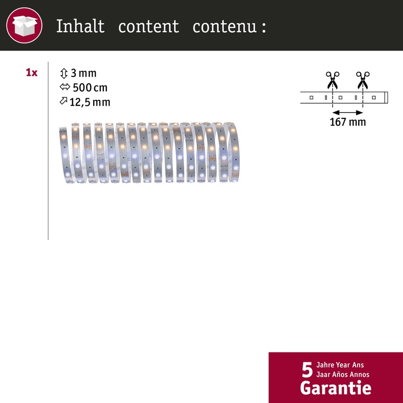 Paulmann 79863 LED Strip MaxLED 250 Tunable White 5 m