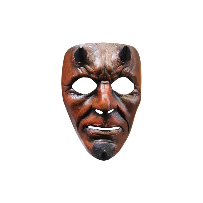 Jesters Party Lightweight Rigid Plastic Devil Masquerade Mask, Bronze &