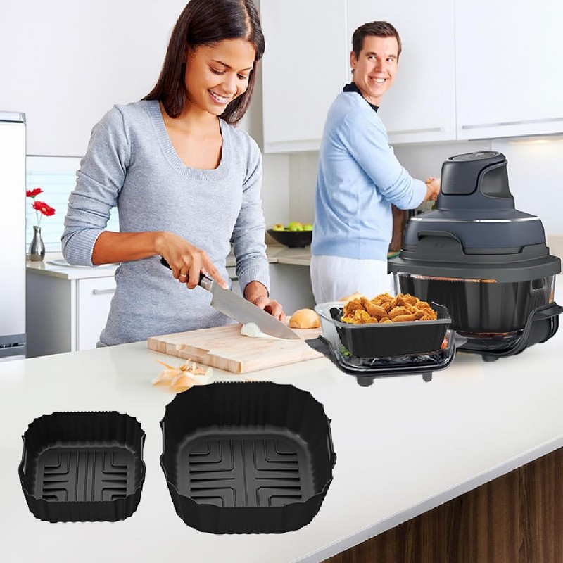2Pcs Ninja Crispi Air Fryer Liners, Silicone Air Fryer Liners