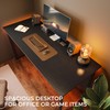 Huuger Computer Desk, 55 Inch Office Desk, Gaming Desk with