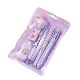 7 Pcs Cute Purple Stationery Set Kawaii School Supplies Office Supplies Includin