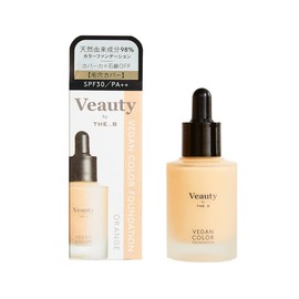 Veauty by THE_B Vegan Color Foundation (Orange) Liquid Foundation for Sensitive Skin SPF30 (Pore Cover/Rough Skin Cover), Plant-Based Beauty Ingredients