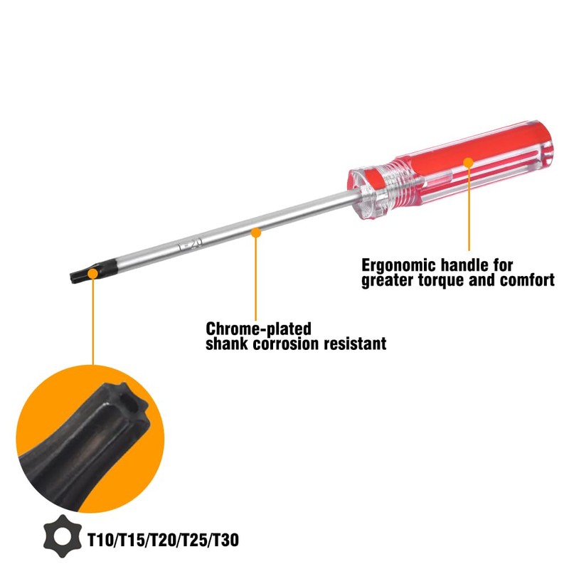 T25 Torx Screwdriver - Premium S2 Steel Screwdriver for Electronics
