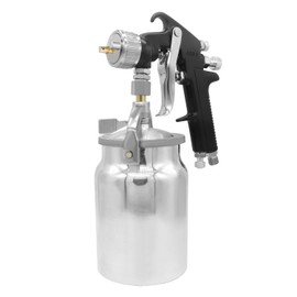 Fitvell HVLP Spray Gun Air Paint Siphon Feed Sprayer 1.8mm Nozzle 1000cc Capacity for Professional Painting Cars (Black Handle)