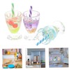 CIYODO Mini Luminous Set 6pcs Miniature Ice Goblet Miniature Pretend