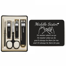 Sisters Gifts Toenail Clippers Best Friend Friendship Nail Clipper Set, 6 Pcs Toenail Clippers, Stainless Steel Fingernail Clipper Sharpest Thick Toenail & Ingrown Nail Clipper Set