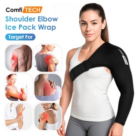 Comfitech Shoulder Arm Ice Pack Wrap for Pitchers, Ice Arm Sleeve for Pitchers, Athletes, Flexible Cold Application for Throwing Recovery, Elbow Joint and Muscle Relaxation & Daily Use, Medium