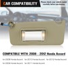 Sun Visor with Light for Honda Accord 2008-2017, Left Driver