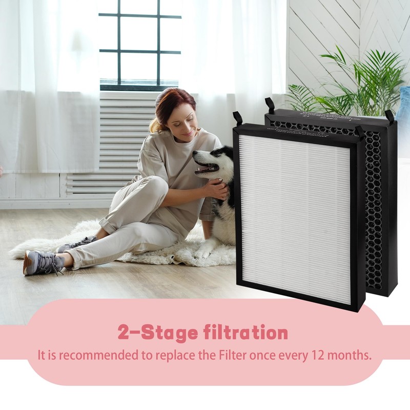 2 Pack HEPA/Carbon Combo Filter Replacement Compatible with NUWAVE OxyPure