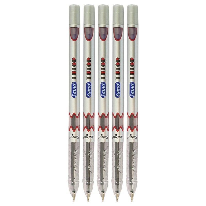 SAINO GlideStic Ballpoint Pens, BLUE, Fine Point (0.6mm), Pack of